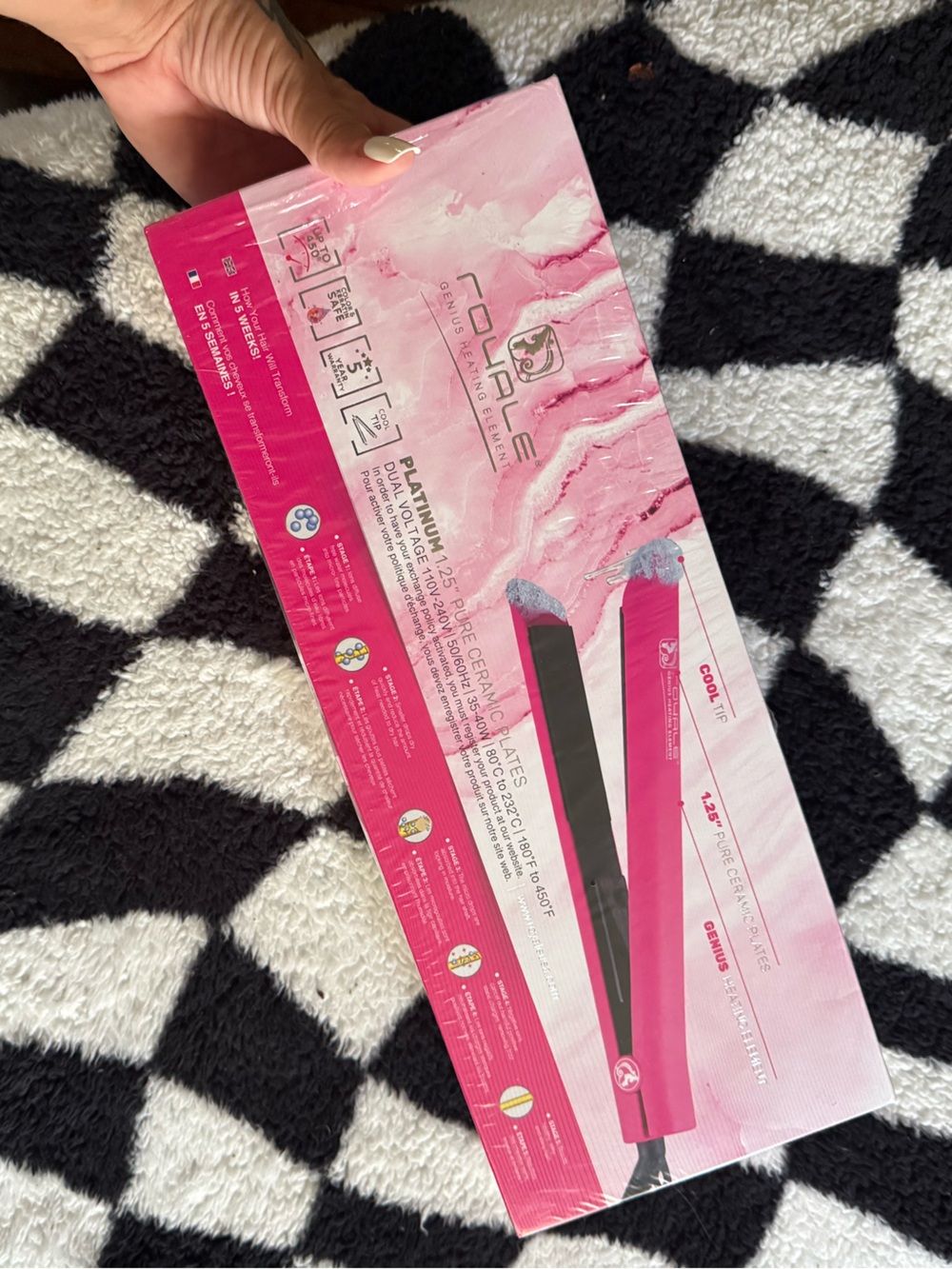 Pink Ceramic Hair Straightener - 1" Professional Flat Iron